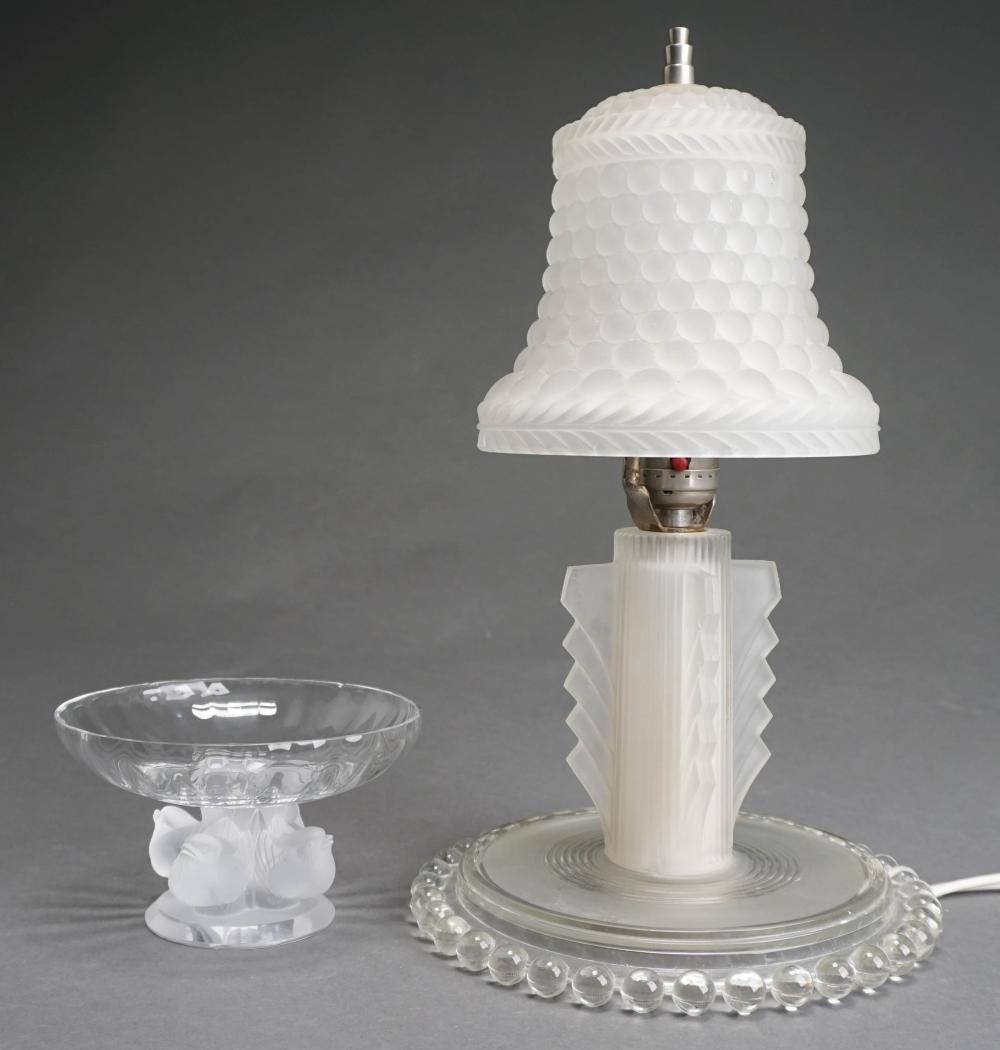 ART DECO FROSTED GLASS BOUDOIR LAMP