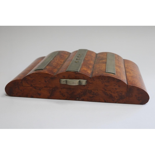 Art Deco games box with contents,