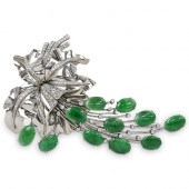 ART DECO GIA JADEITE, DIAMOND