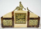 ART DECO GILT BRONZE AND ONYX