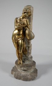 ART DECO GILT BRONZE NUDE STAT