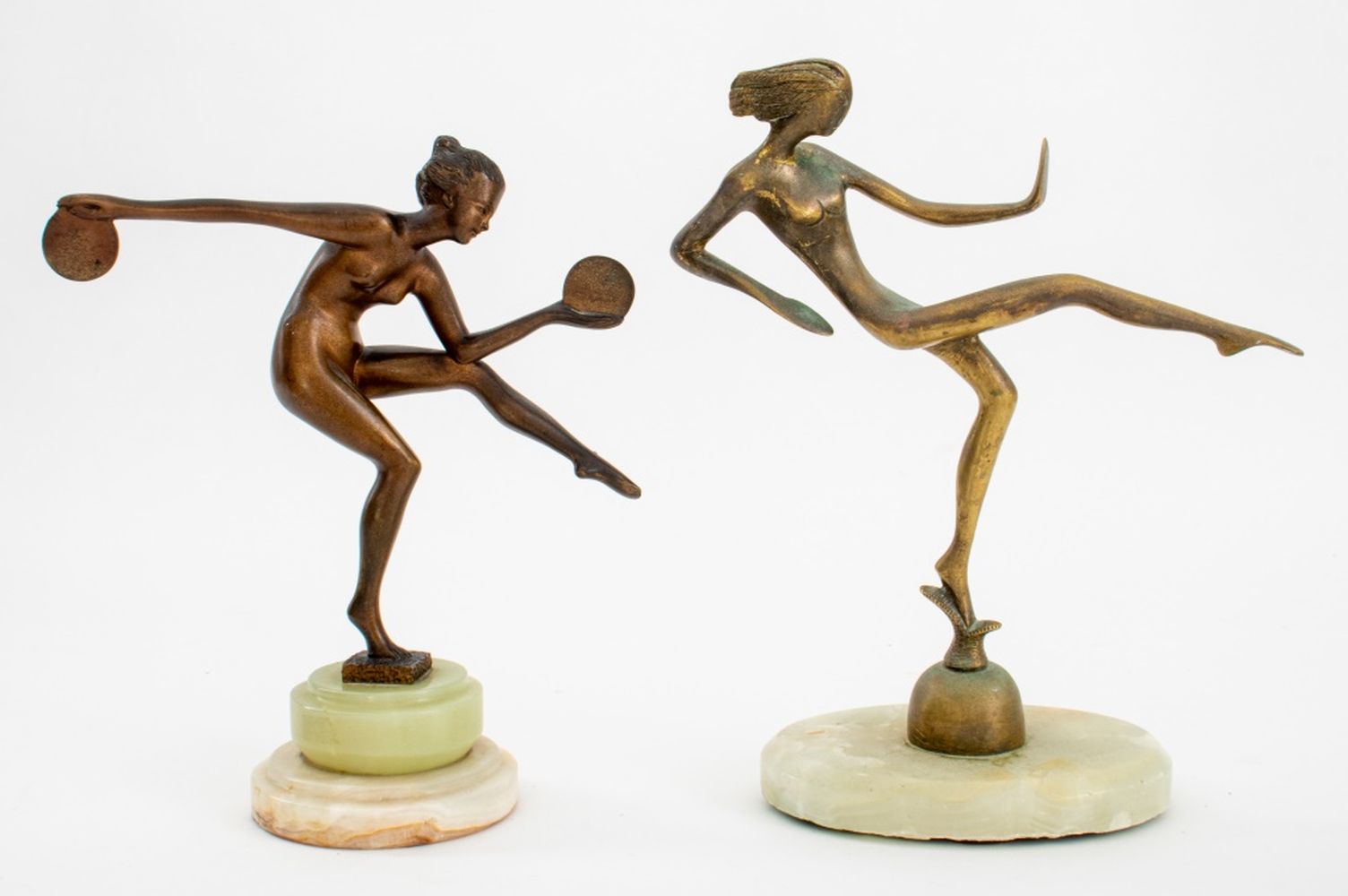 ART DECO GILT BRONZE NUDE DANCER