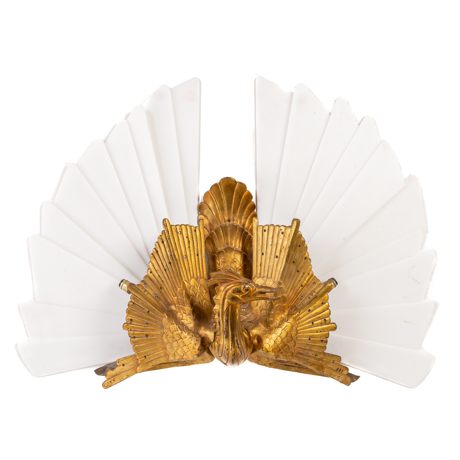 ART DECO GILT METAL PEACOCK