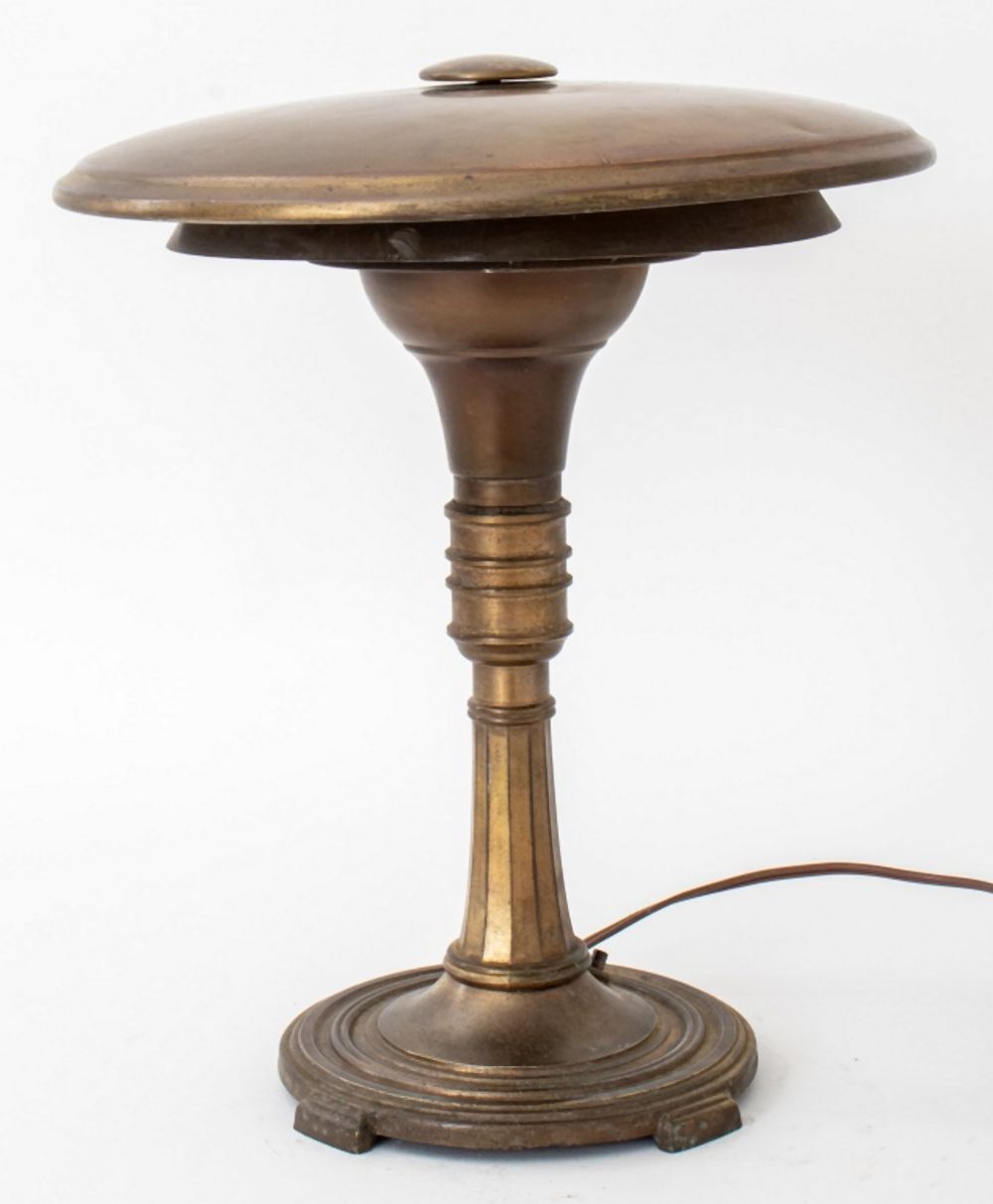 ART DECO GILT METAL TABLE LAMP