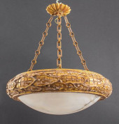 ART DECO GILTWOOD AND ALABASTE