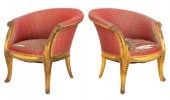 ART DECO GILTWOOD BERGERES OR