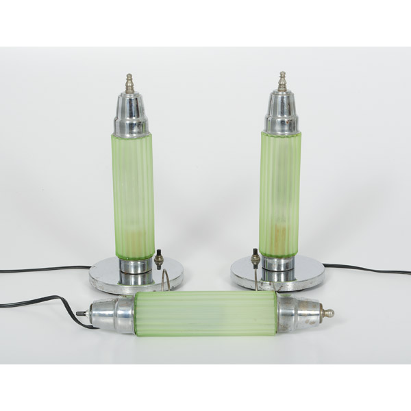 Art Deco Glass and Chrome Lights