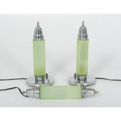 Art Deco Glass and Chrome Ligh
