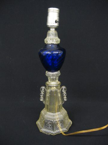 Art Deco Glass Table Lamp cobalt