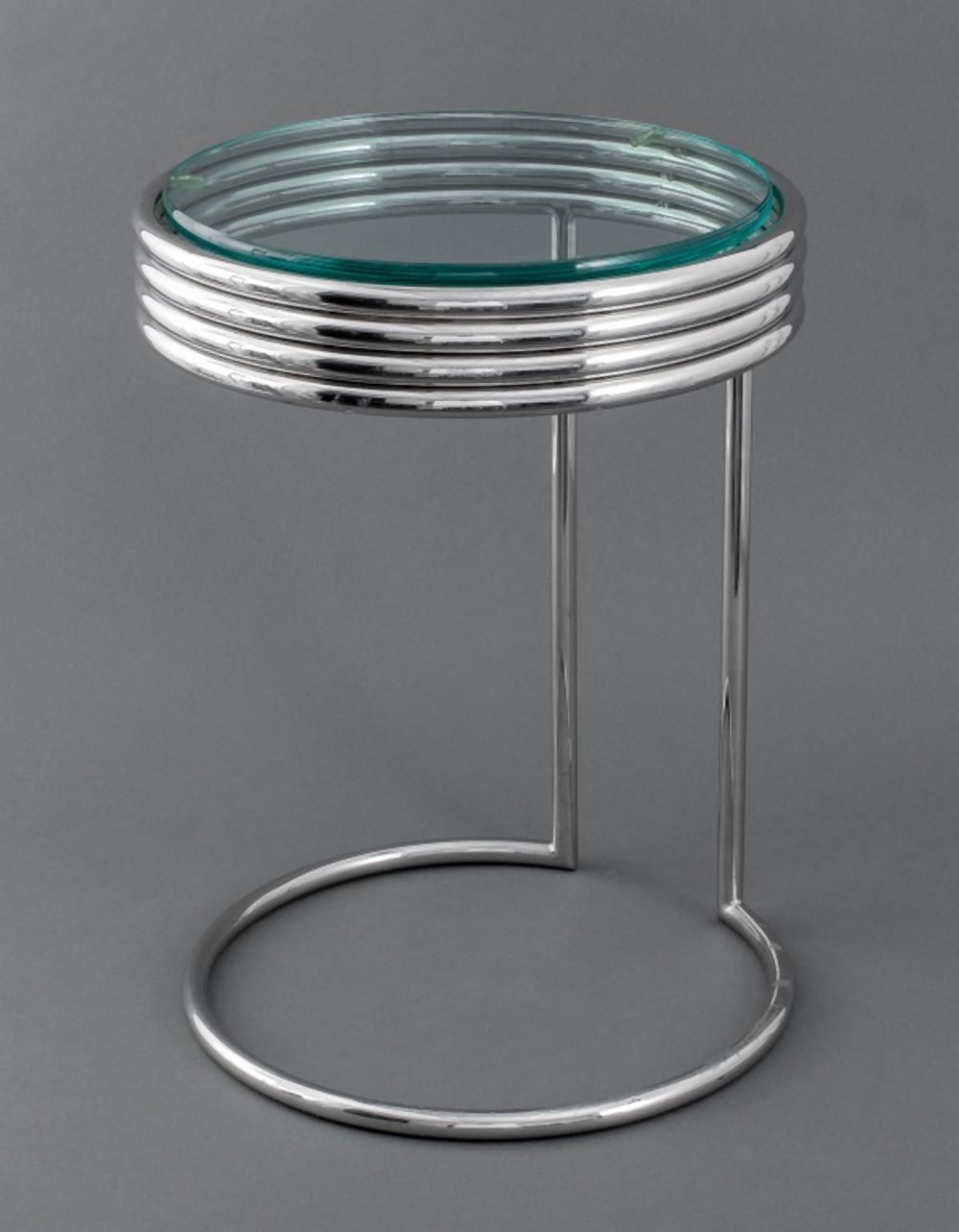 ART DECO GLASS TOP CHROME SIDE