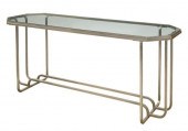 ART DECO GLASS-TOP CHROMED STE