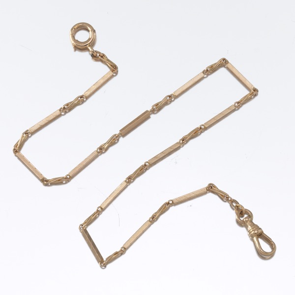 ART DECO GOLD POCKET WATCH CHAIN 