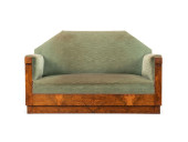 ART DECO GREEN MOHAIR AND ROSE