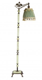ART DECO GREEN ONYX FLOOR LAMP