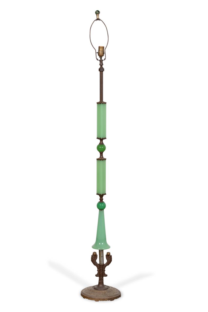 ART DECO GREEN OPALINE GLASS