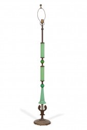 ART DECO GREEN OPALINE GLASS F