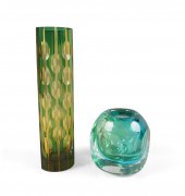 ART DECO, GREEN TO YELLOW CUT-