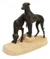 ART DECO GREYHOUNDS AFTER JULE