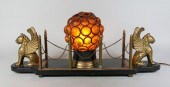 ART DECO GRIFFIN CAGED GLASS L
