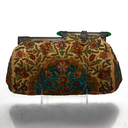ART DECO HAND EMBROIDERED