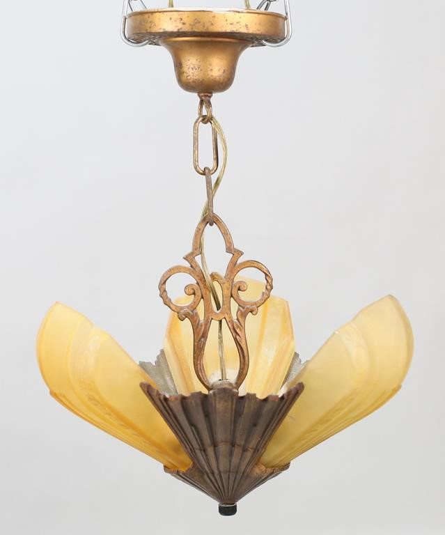 ART DECO HANGING FIXTUREBronze