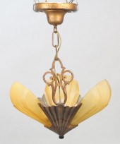 ART DECO HANGING FIXTUREBronze