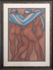 ART DECO ILLEGIBLY SIGNED, "MU
