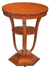 ART DECO INLAID BURLWOOD AND F