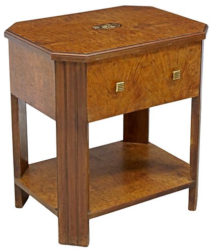 ART DECO INLAID BURLWOOD WORK