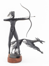 ART DECO IRON ARTEMIS &AMP; HU