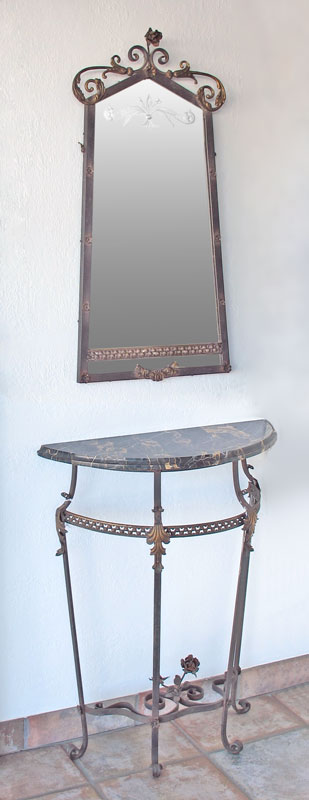 ART DECO IRON HALL TABLE AND