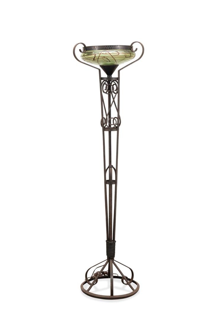 ART DECO LOETZ & WROUGHT IRON FLOOR