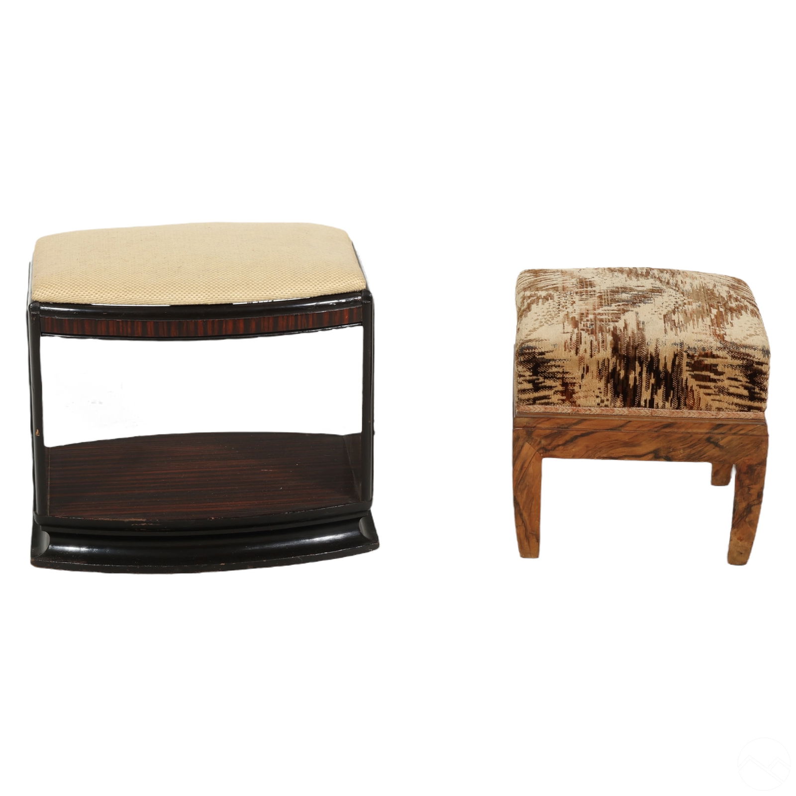 ART DECO MACASSAR WOOD OTTOMAN FOOT