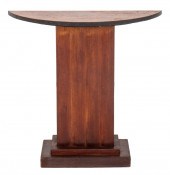 ART DECO MAHOGANY DEMILUNE PED