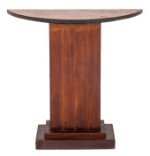 ART DECO MAHOGANY DEMILUNE PED