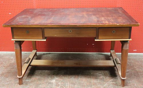 ART DECO MAHOGANY DESK, CIRCA