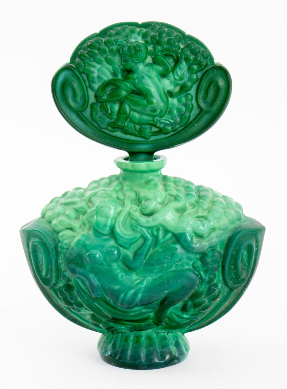 ART DECO MALACHITE GLASS PERFUME