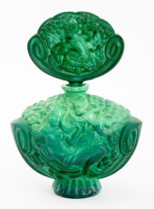 ART DECO MALACHITE GLASS PERFU