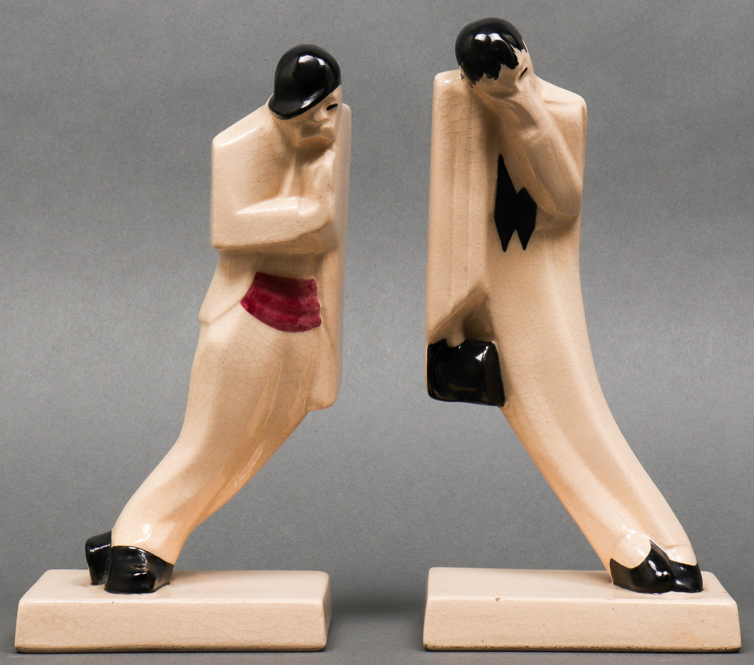 ART DECO MANNER CRACKLE GLAZED