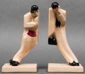 ART DECO MANNER CRACKLE GLAZED