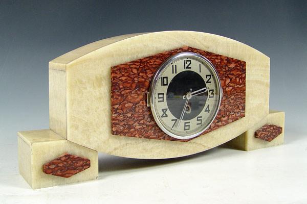 ART DECO MARBLE MANTLE CLOCK: