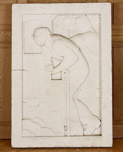 ART DECO MARBLE RELIEF CARVED