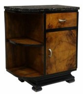 ART DECO MARBLE-TOP BURLWOOD B
