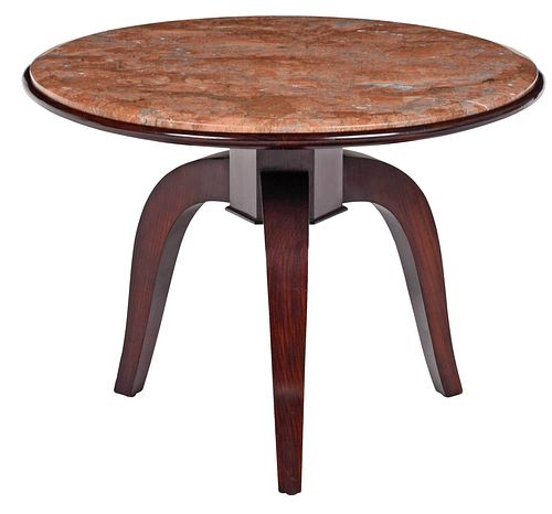 ART DECO MARBLE TOP CIRCULAR LOW