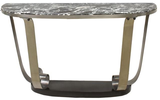 ART DECO MARBLE-TOP DEMILUNE