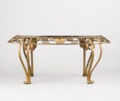 ART DECO MARBLE TOPPED WROUGHT