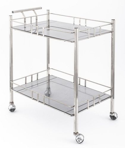 ART DECO METAL &AMP; GLASS BAR