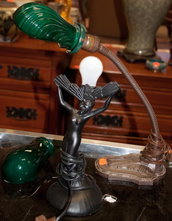 Art Deco metal bendable desk lamp