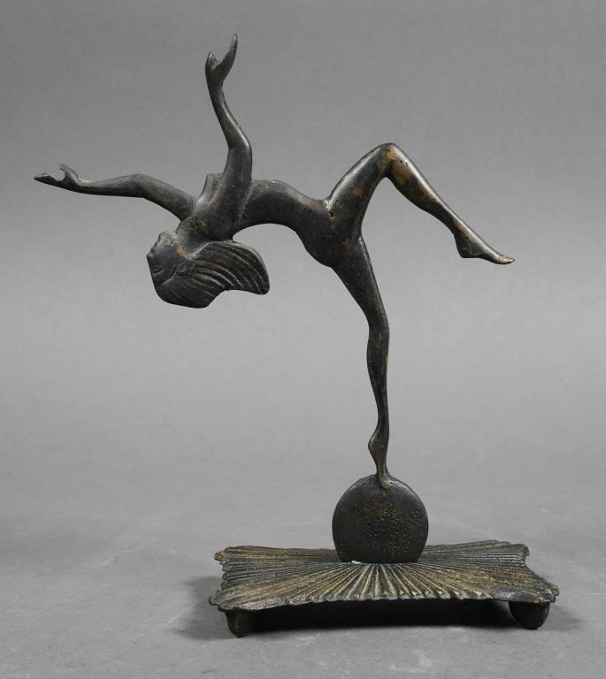ART DECO METAL NUDE SCULPTUREArt