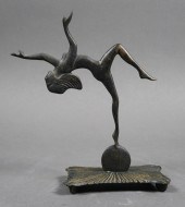 ART DECO METAL NUDE SCULPTUREA